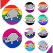 Pride patkányka kitűző –szivárvány színű kör alakú kitűzők