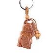 Japán Maneki Neko fametszet kulcstartó