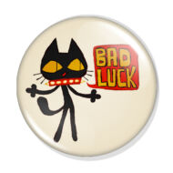 BAD LUCK fekete macska kitűző