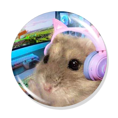 Gamer hörcsög kitűző