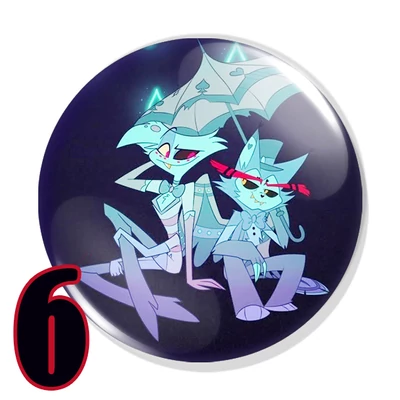 Angel Dust és Husk kitűzők