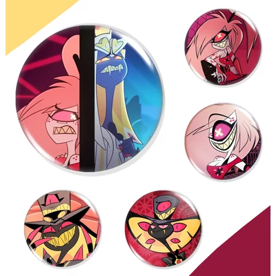 Hazbin Hotel kitűzők – animés ajándék