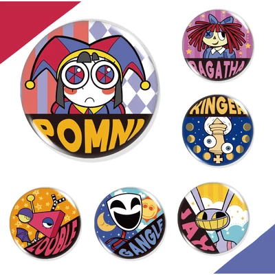 A Csodálatos Digitális Cirkusz kitűzők – animés ajándék