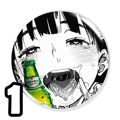 Ahegao sörös kitűzők