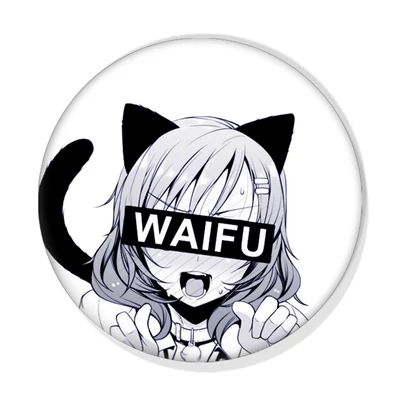 Waifu cica kitűző 