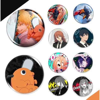 Chainsaw man  kitűzők – animés ajándék