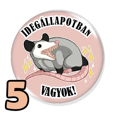 Oposszum kitűzők