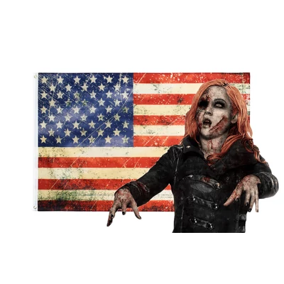 XL USA Zombi apokalipszis zászló 1,5m x 0,9m