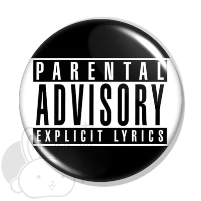 Parental advisory explicit lyrics kitűző 1 közepes