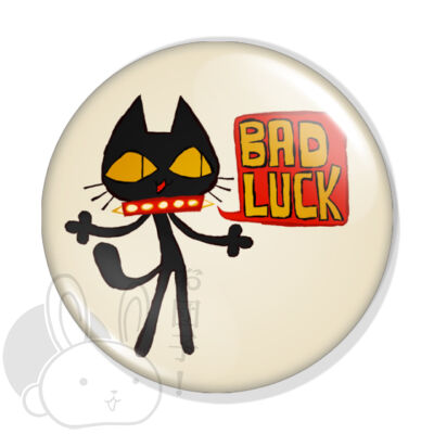 BAD LUCK fekete macska kitűző