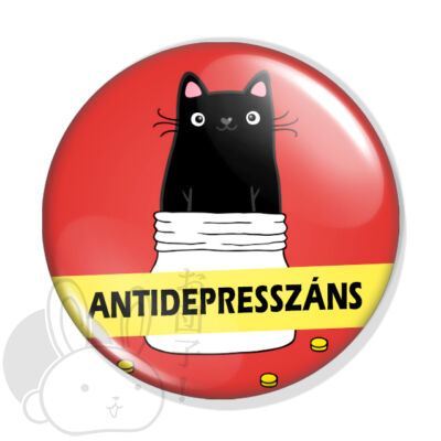 Antidepresszáns macska kitűző