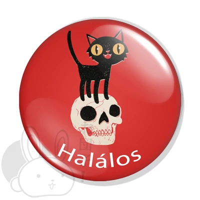 Halálos fekete macska kitűző