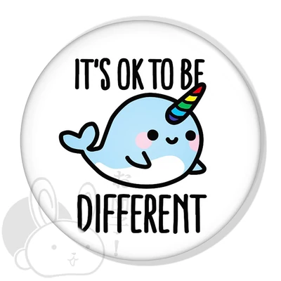 It's ok to be different bálna kitűző